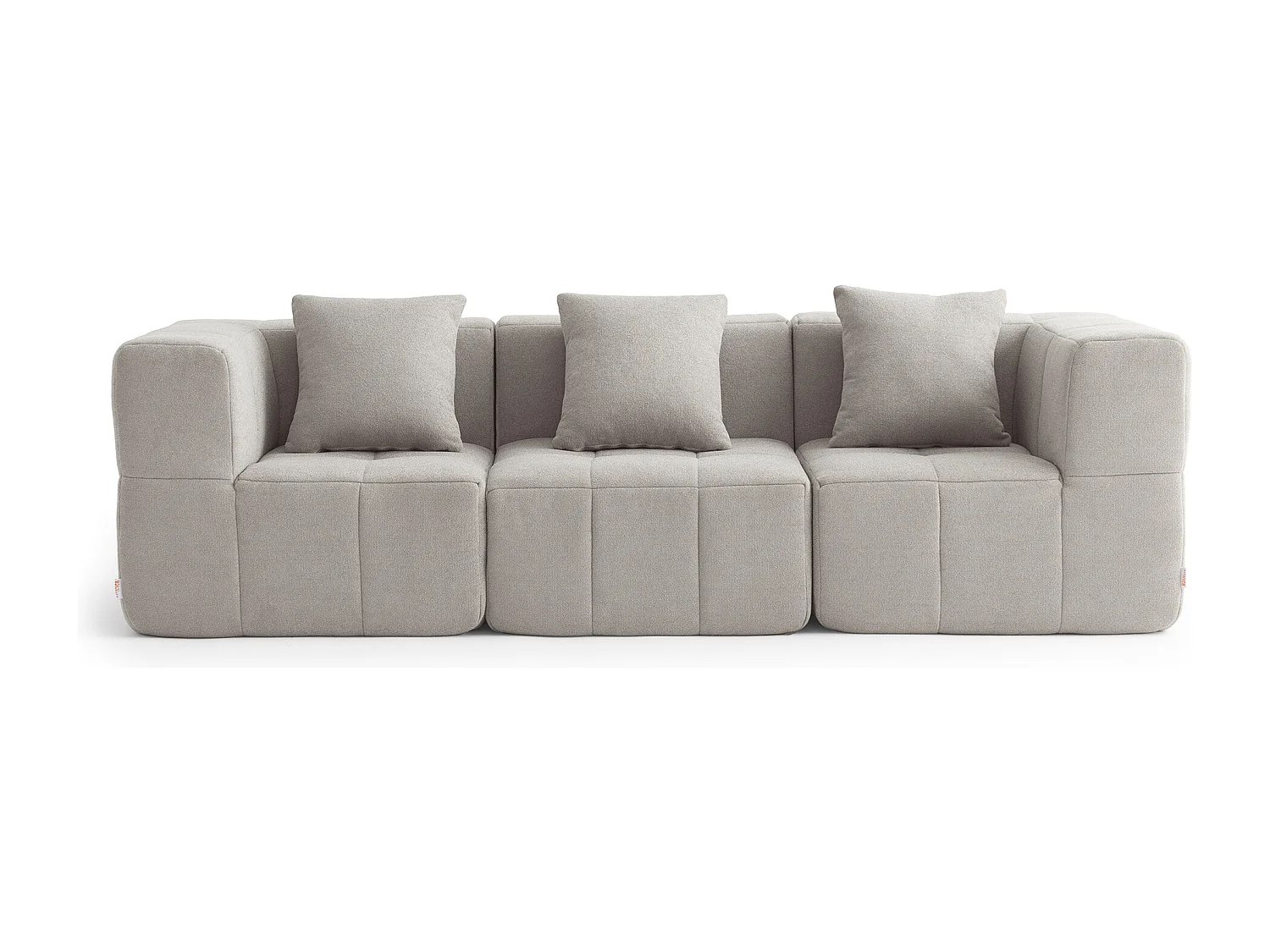 Canapé droit modulaire MILYSOFA SOFABULOUS 3 places Tissu fine bouclette Beige pierre