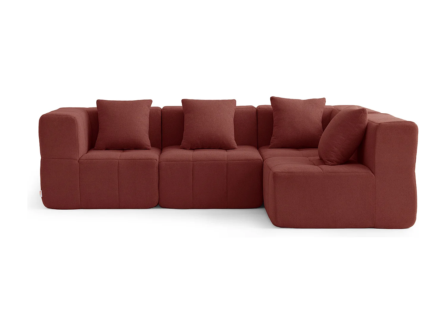 Canapé d'angle modulaire MILYSOFA SOFABULOUS 4 places Tissu fine bouclette Rouge terracotta