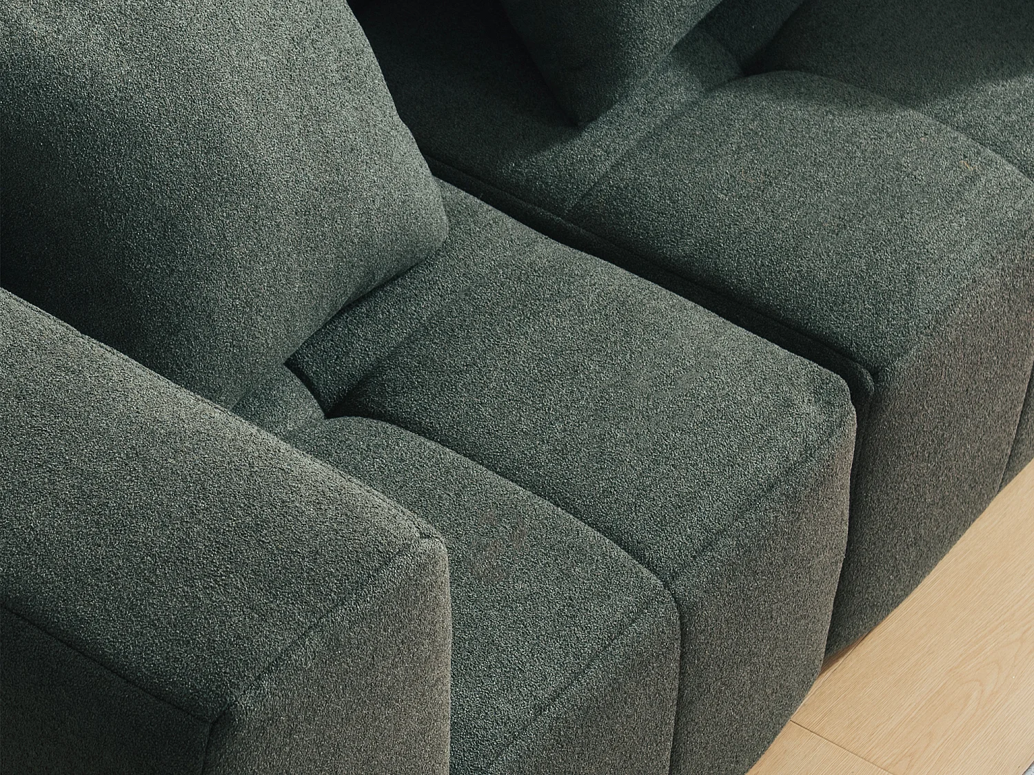 Canapé d'angle modulaire  MILYSOFA SOFABULOUS 4 places avec méridienne Tissu fine bouclette Vert foret