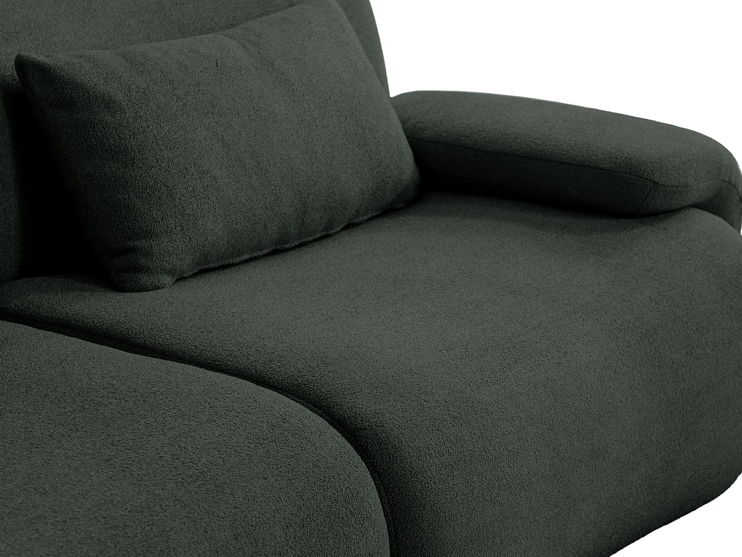 Divano lineare modulare MILYSOFA SOFATIME 3 posti in tessuto bouclé fine verde foresta