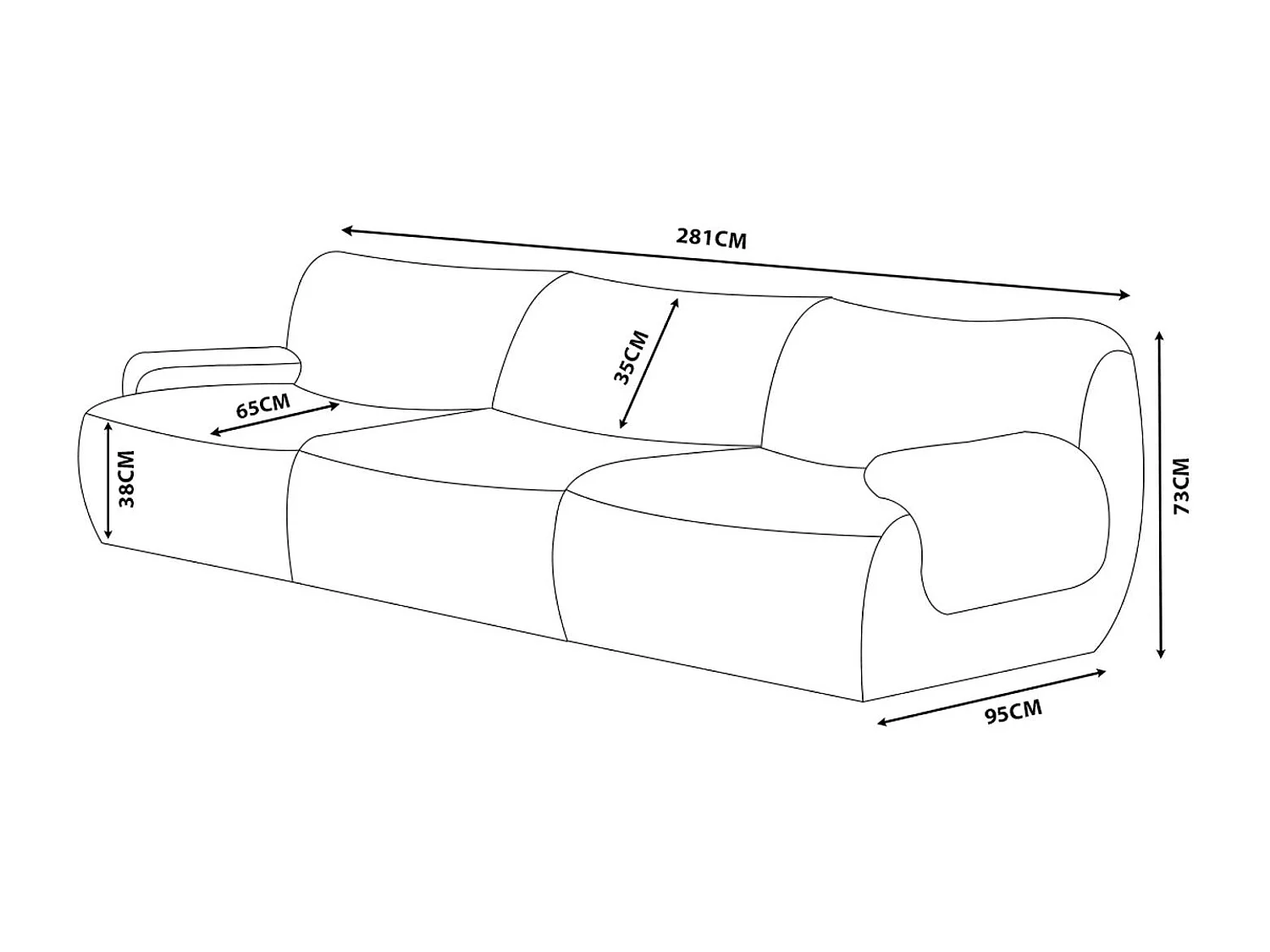 Divano lineare modulare MILYSOFA SOFATIME 3 posti in tessuto bouclé fine verde foresta