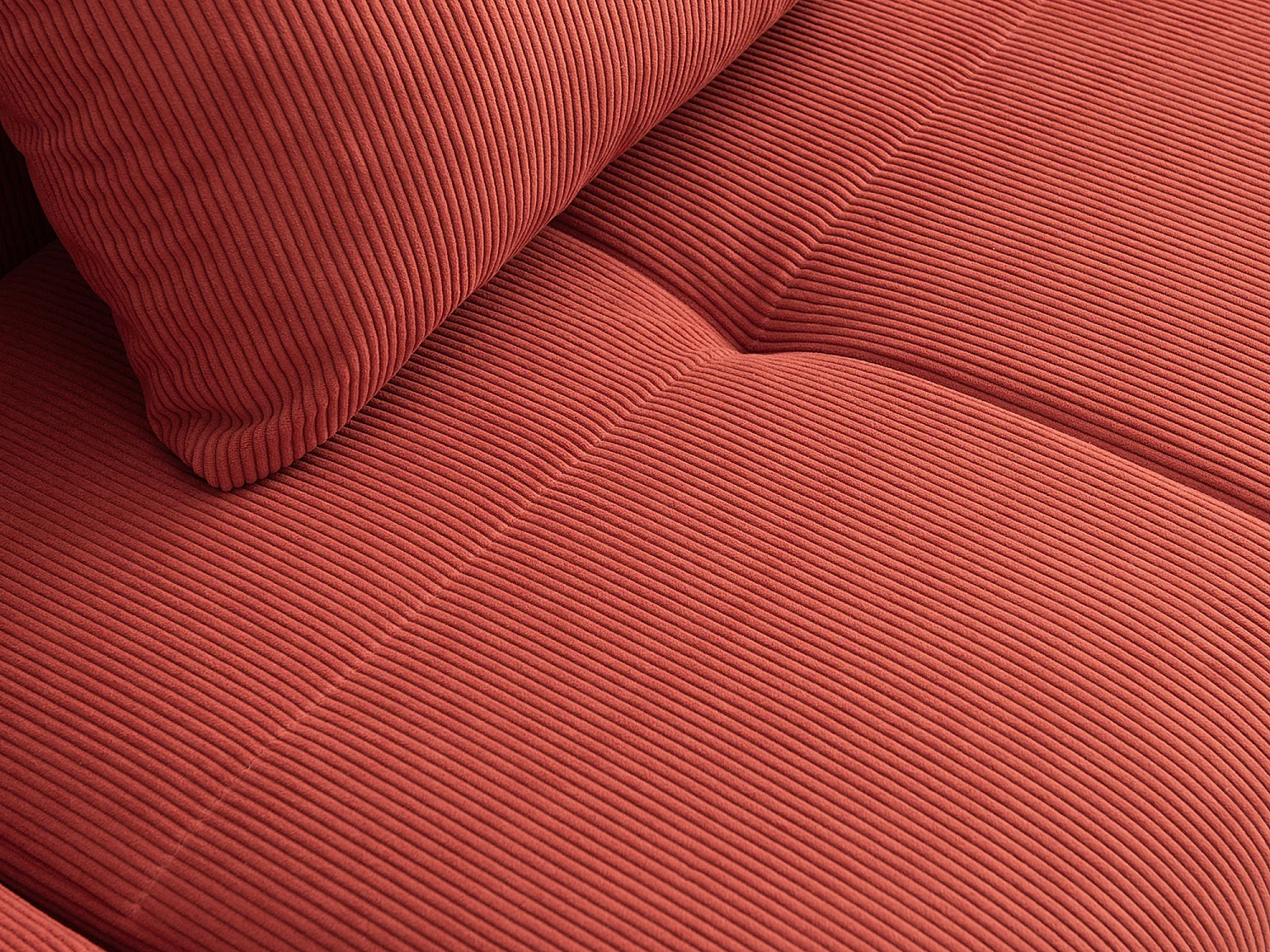Canapé d'angle modulaire milysofa sofamous 5 places avec méridienne tissu velours côtelé rouge brique