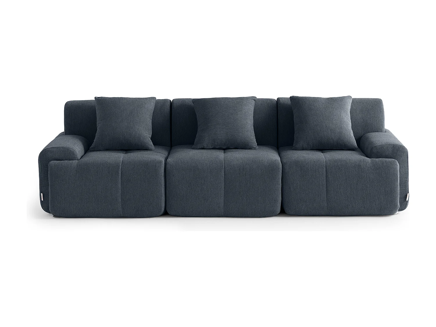 Canapé droit modulaire MILYSOFA SOFAMOUS 3 places Tissu chenille Bleu gris