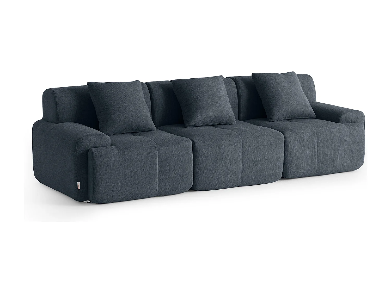 Canapé droit modulaire MILYSOFA SOFAMOUS 3 places Tissu chenille Bleu gris