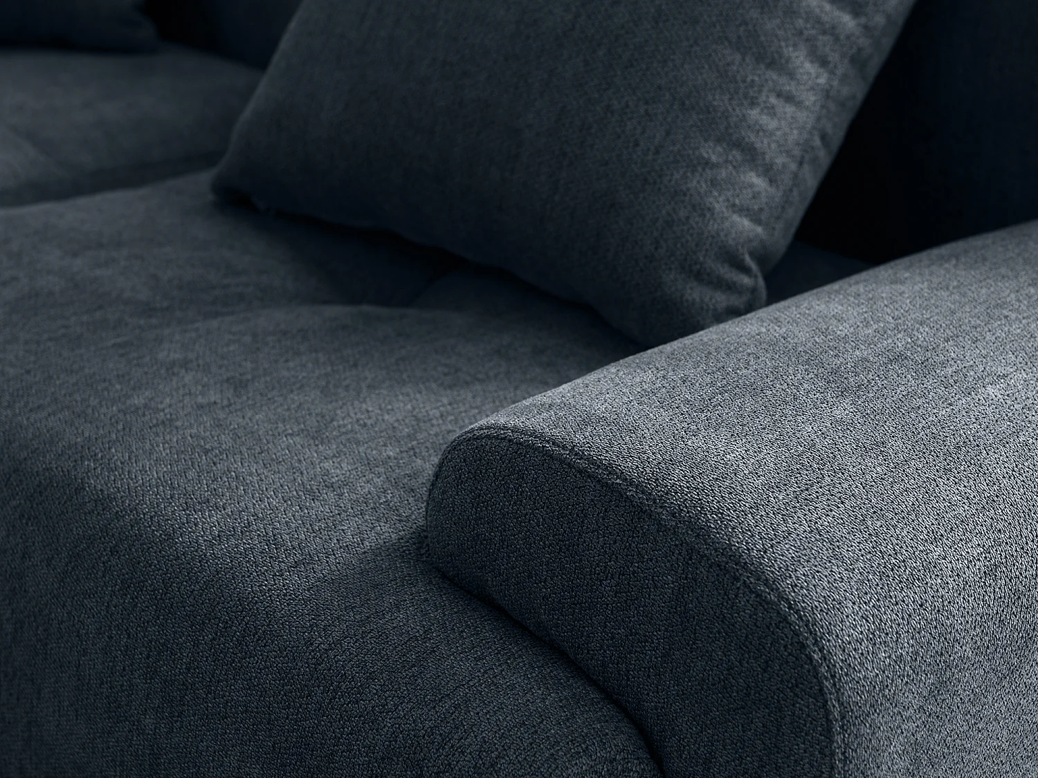 Canapé d'angle modulaire MILYSOFA SOFAMOUS 5 places avec méridienne Tissu chiné Bleu gris