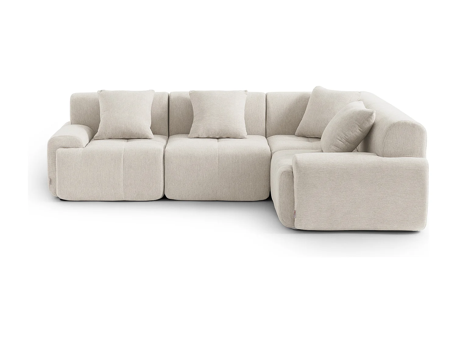 Canapé d'angle modulaire MILYSOFA SOFAMOUS 4 places Tissu chenille Blanc ivoire