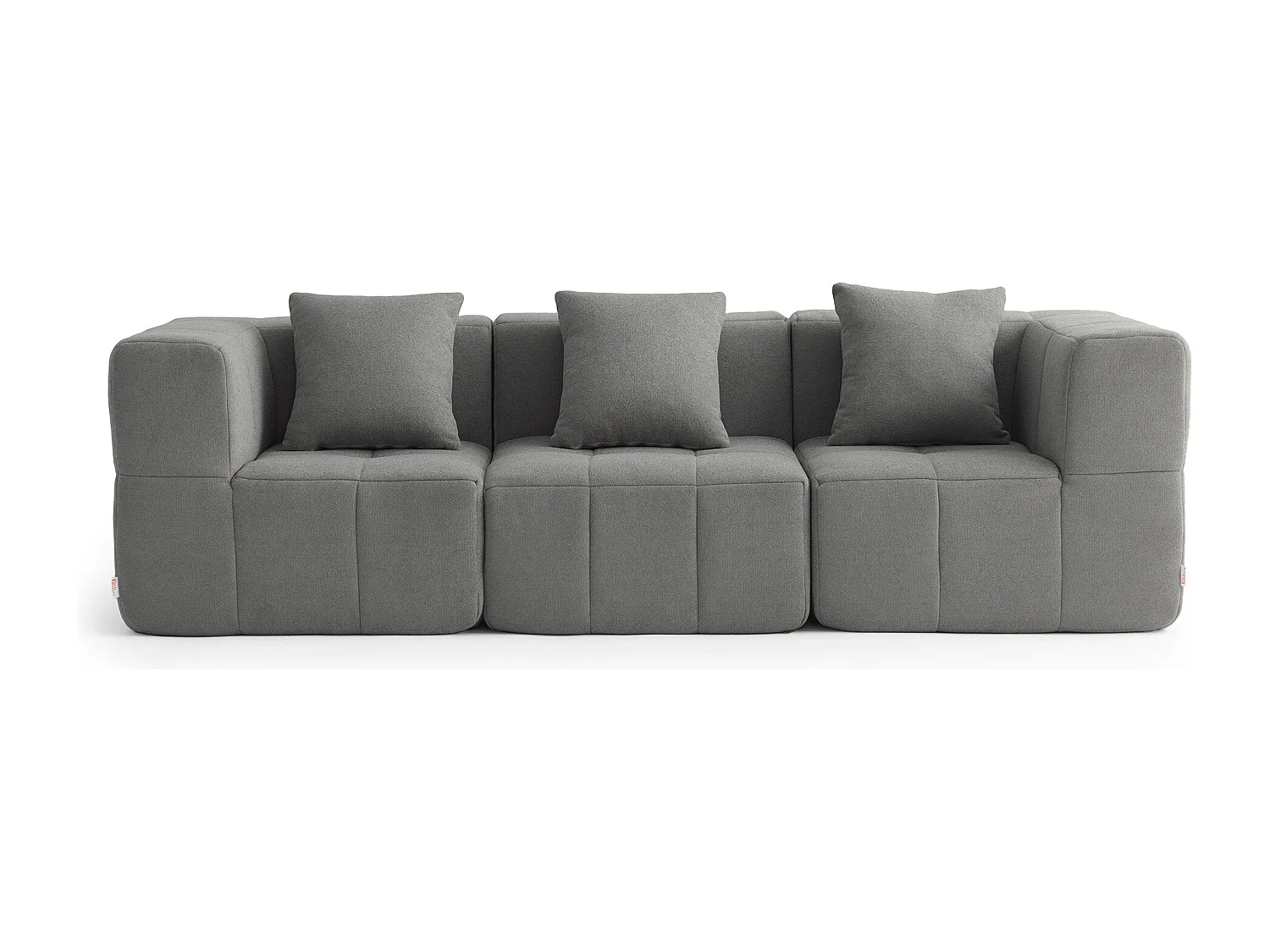 Canapé droit modulaire MILYSOFA SOFABULOUS 3 places Tissu fine bouclette Gris nuage
