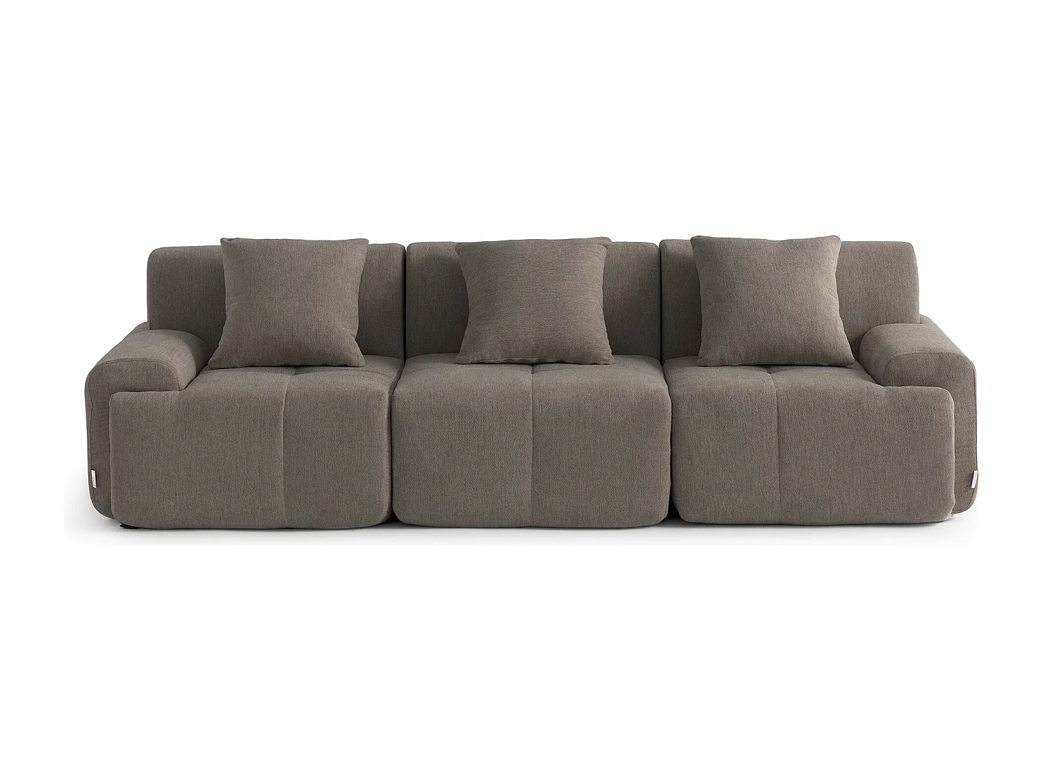 Canapé droit modulaire MILYSOFA SOFAMOUS 3 places Tissu chenille Brun cendré