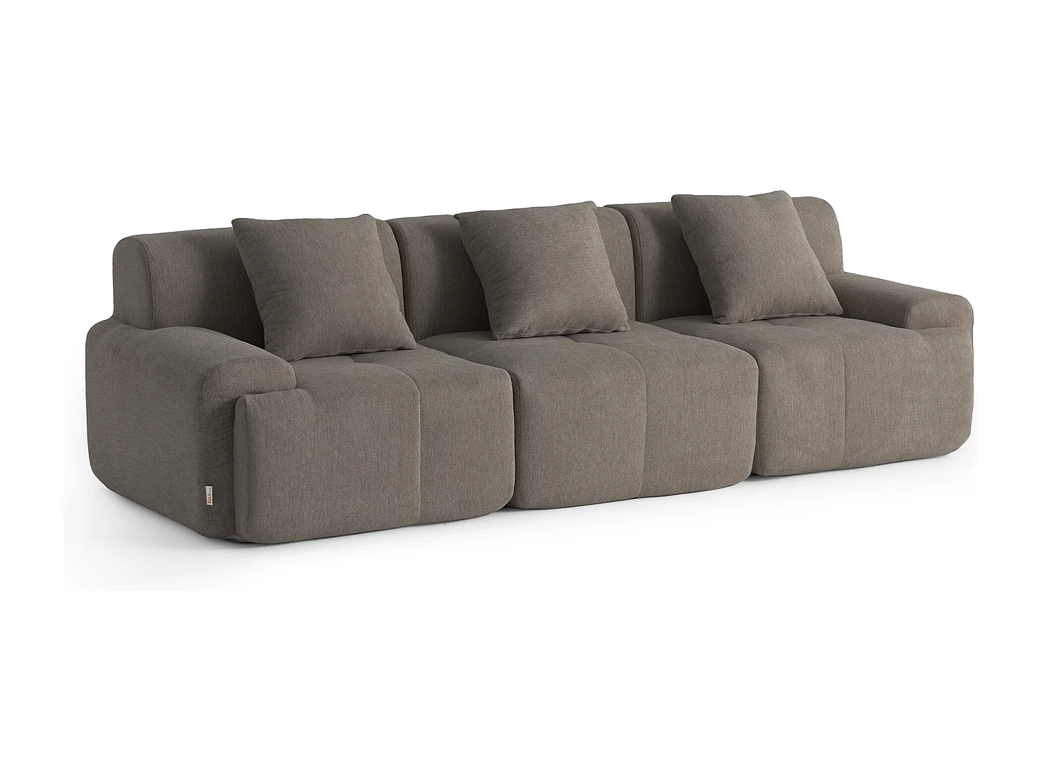 Canapé droit modulaire MILYSOFA SOFAMOUS 3 places Tissu chenille Brun cendré