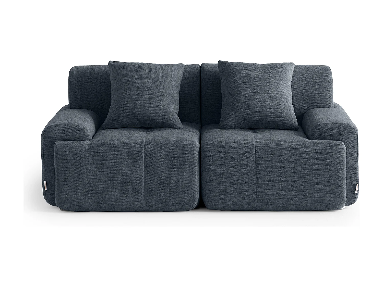 Canapé droit modulaire MILYSOFA SOFAMOUS 2 places Tissu chenille Bleu gris