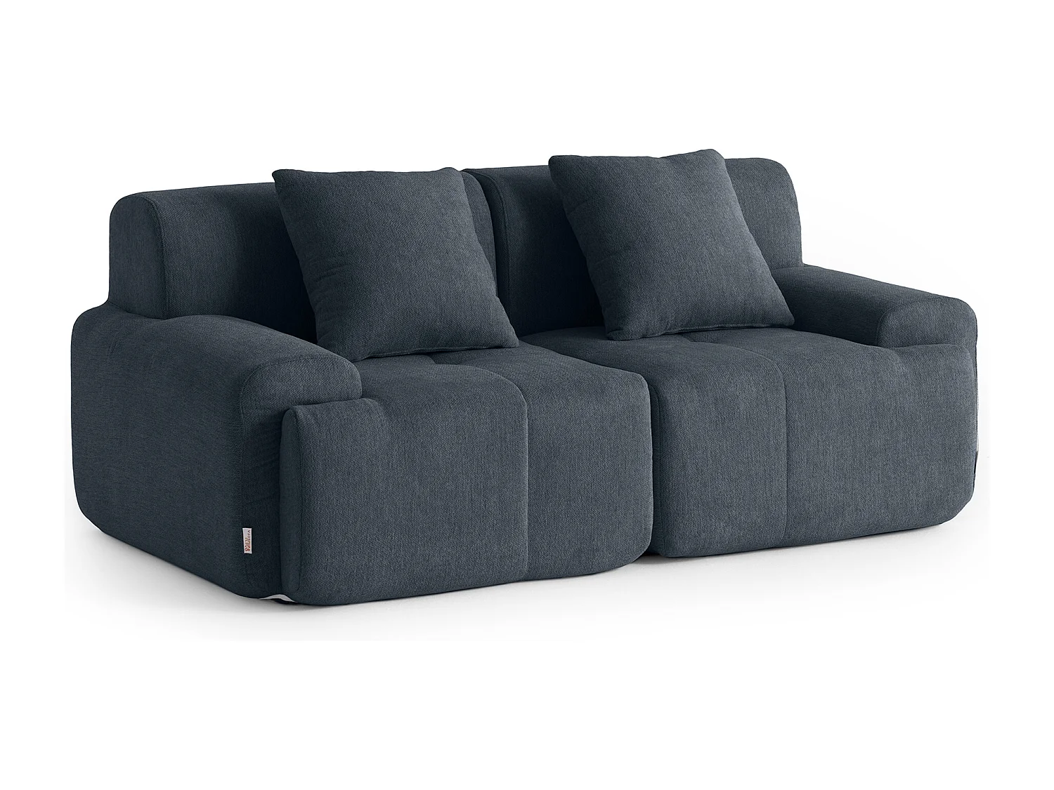 Canapé droit modulaire MILYSOFA SOFAMOUS 2 places Tissu chenille Bleu gris
