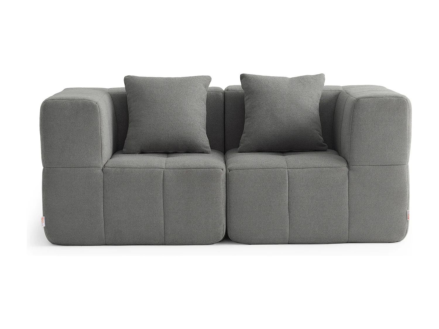Canapé droit modulaire MILYSOFA SOFABULOUS 2 places Tissu fine bouclette Gris nuage