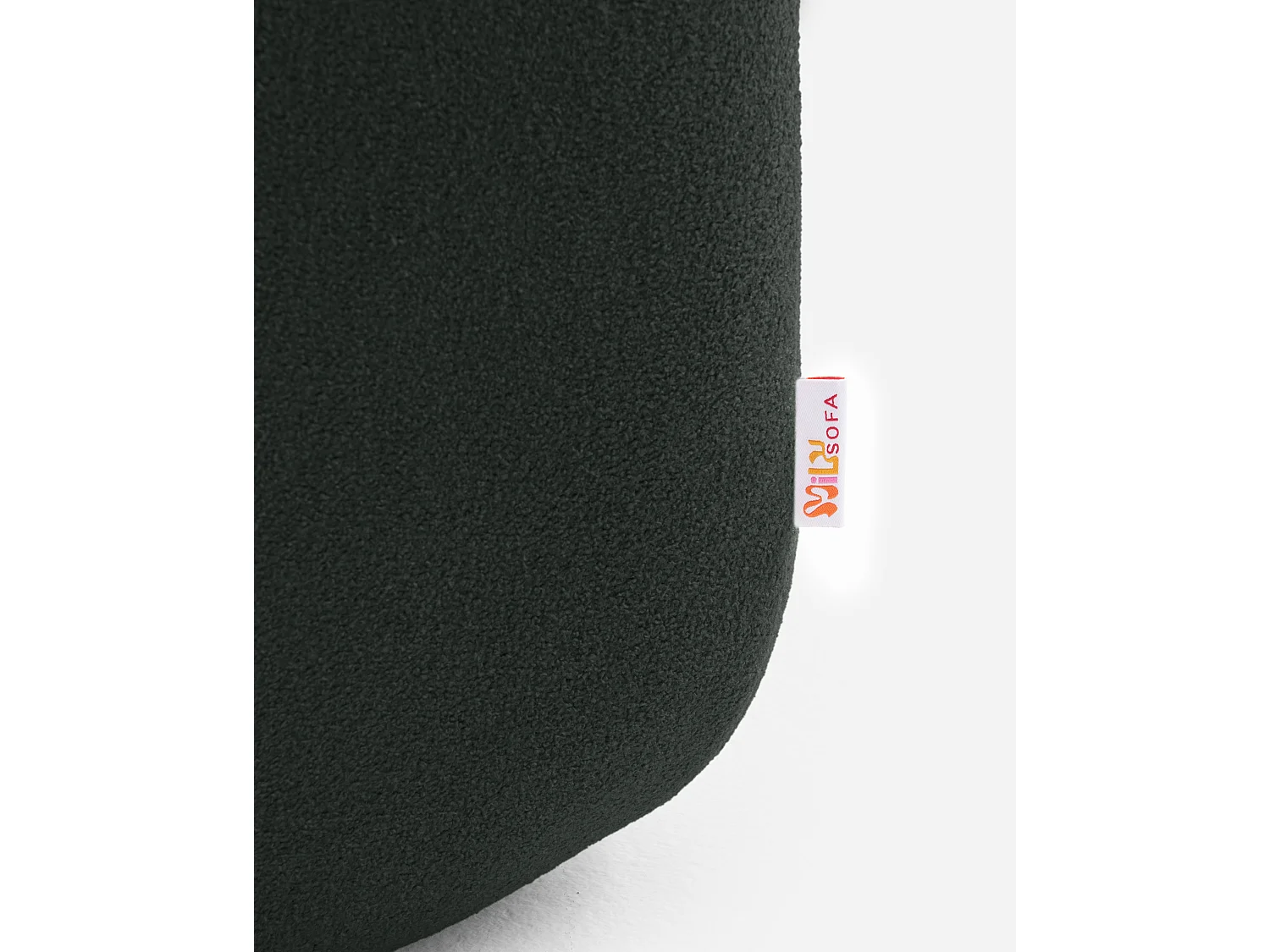 Canapé d'angle modulaire MILYSOFA SOFATIME 5 places avec méridienne Tissu fine bouclette Vert foret