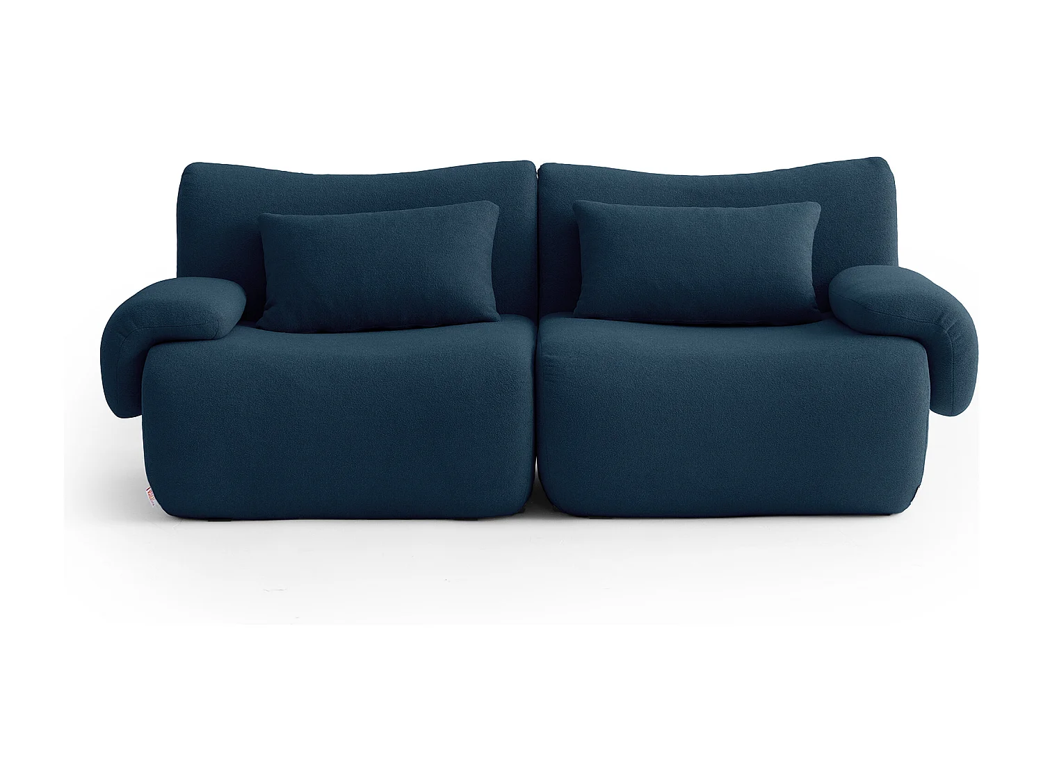 Canapé droit modulaire MILYSOFA SOFATIME 2 places Tissu fine bouclette Bleu profond