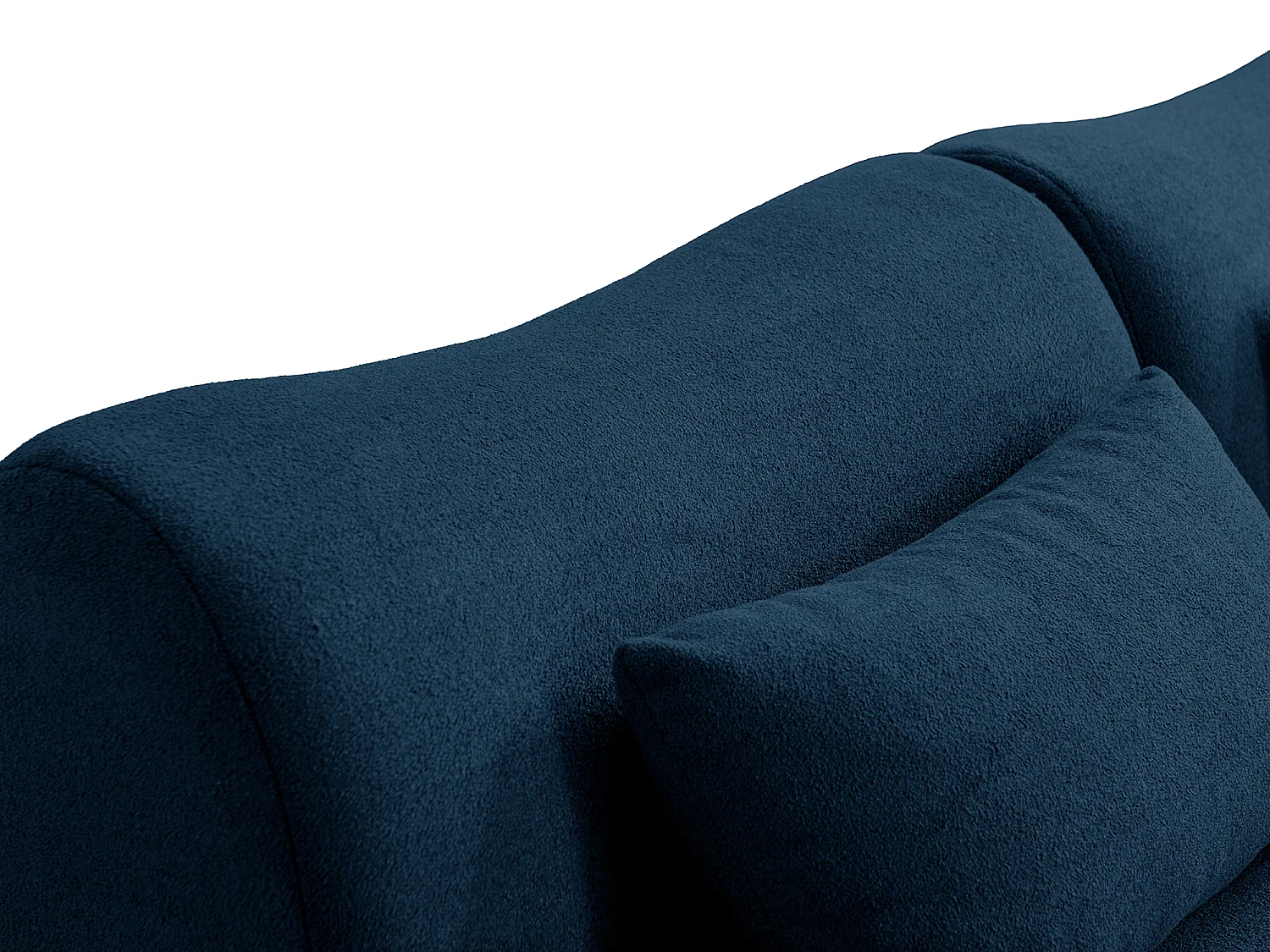 Canapé droit modulaire MILYSOFA SOFATIME 2 places Tissu fine bouclette Bleu profond