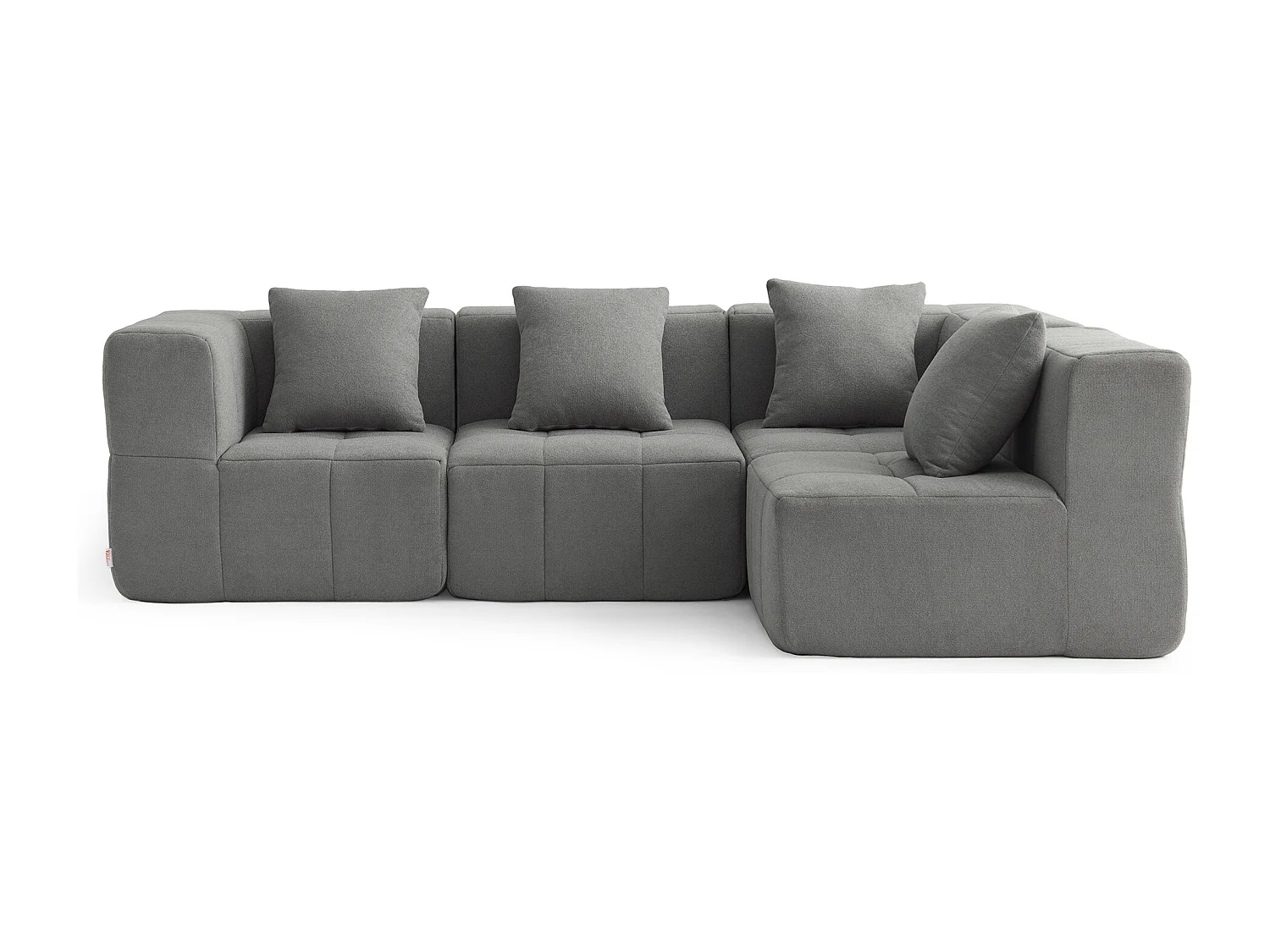 Canapé d'angle modulaire MILYSOFA SOFABULOUS 4 places Tissu fine bouclette Gris nuage