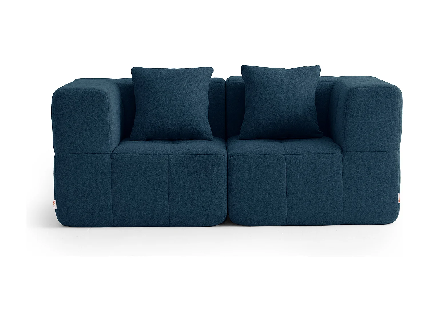 Canapé droit modulaire MILYSOFA SOFABULOUS 2 places Tissu fine bouclette Bleu profond