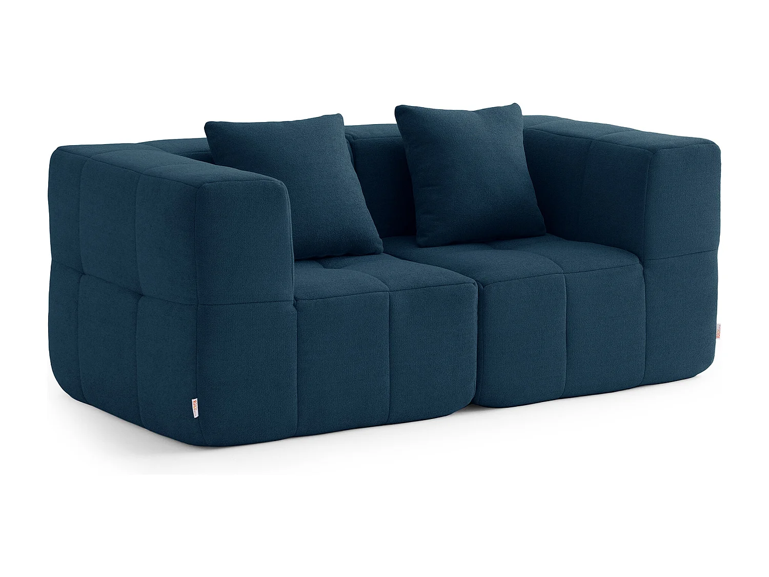 Canapé droit modulaire MILYSOFA SOFABULOUS 2 places Tissu fine bouclette Bleu profond