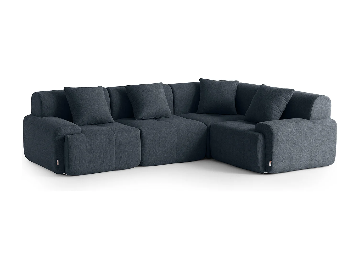 Canapé d'angle modulaire MILYSOFA SOFAMOUS 4 places Tissu chenille Bleu gris