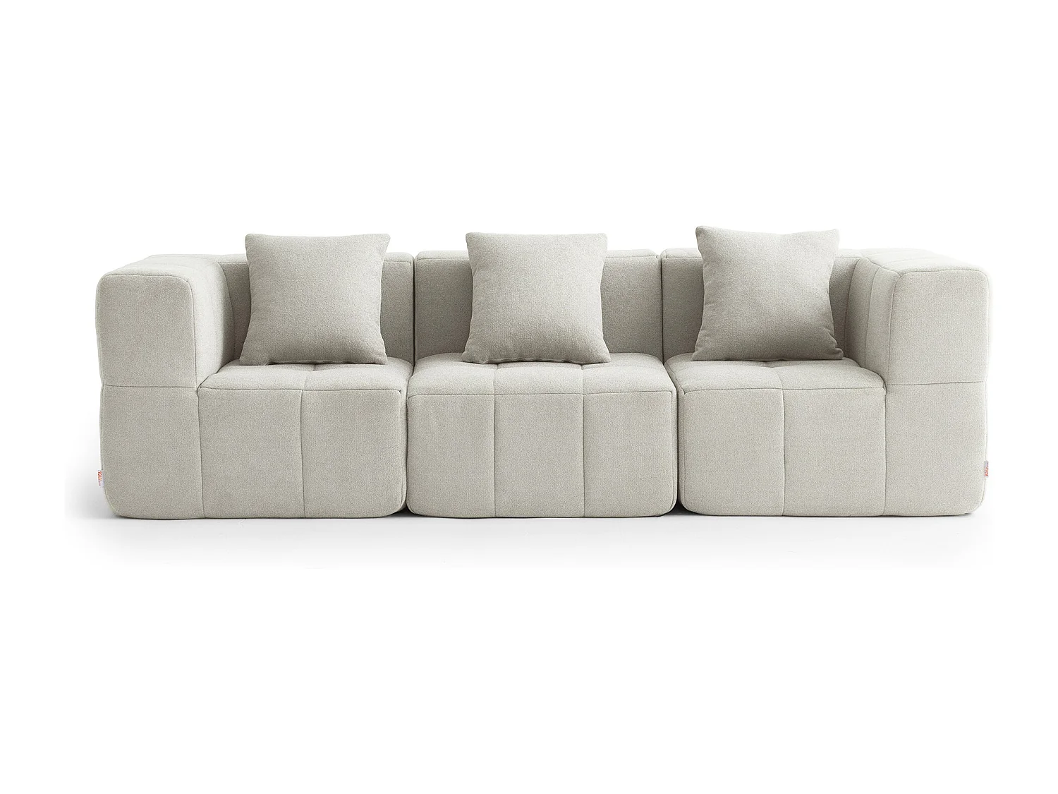 Canapé droit modulaire MILYSOFA SOFABULOUS 3 places Tissu fine bouclette Beige crème