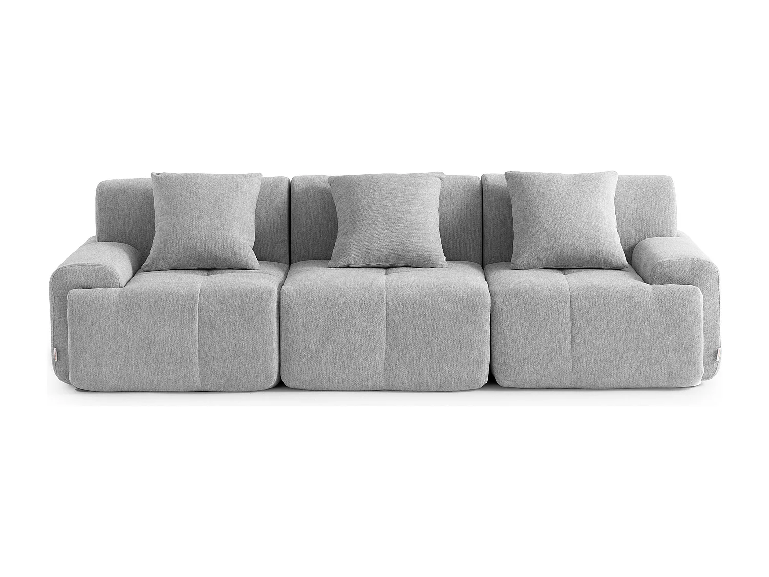 Canapé droit modulaire MILYSOFA SOFAMOUS 3 places Tissu chenille Gris minéral