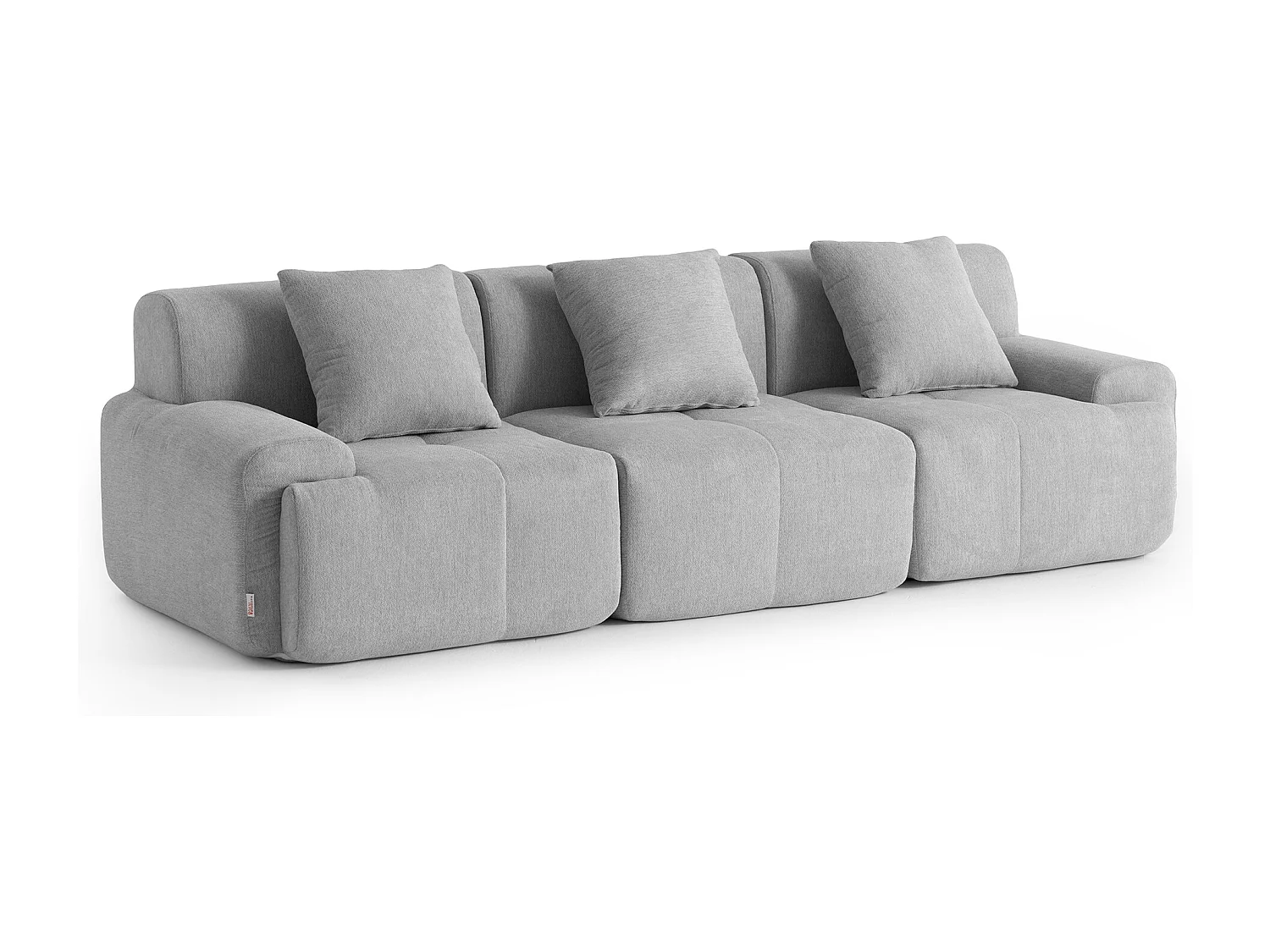 Canapé droit modulaire MILYSOFA SOFAMOUS 3 places Tissu chenille Gris minéral