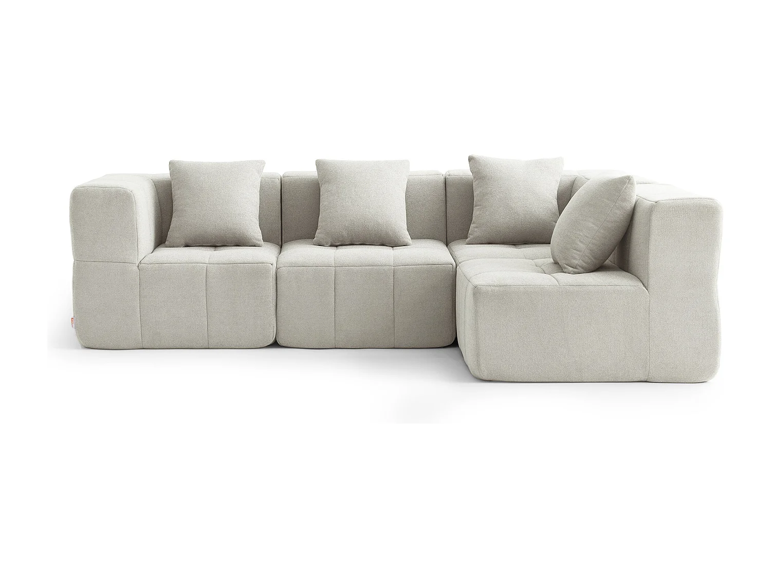 Canapé d'angle modulaire MILYSOFA SOFABULOUS 4 places Tissu fine bouclette Beige crème
