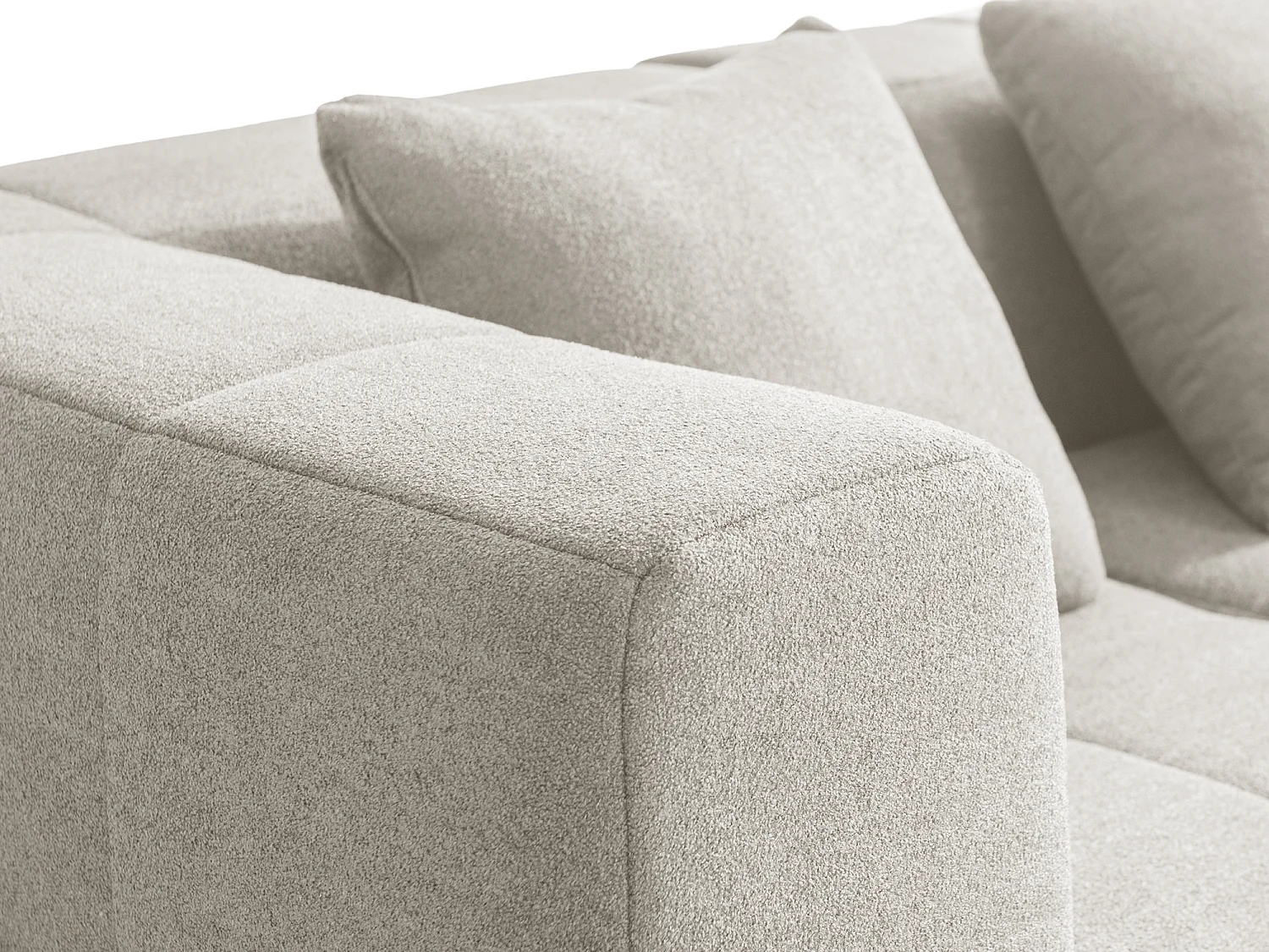 Canapé d'angle modulaire MILYSOFA SOFABULOUS 4 places Tissu fine bouclette Beige crème