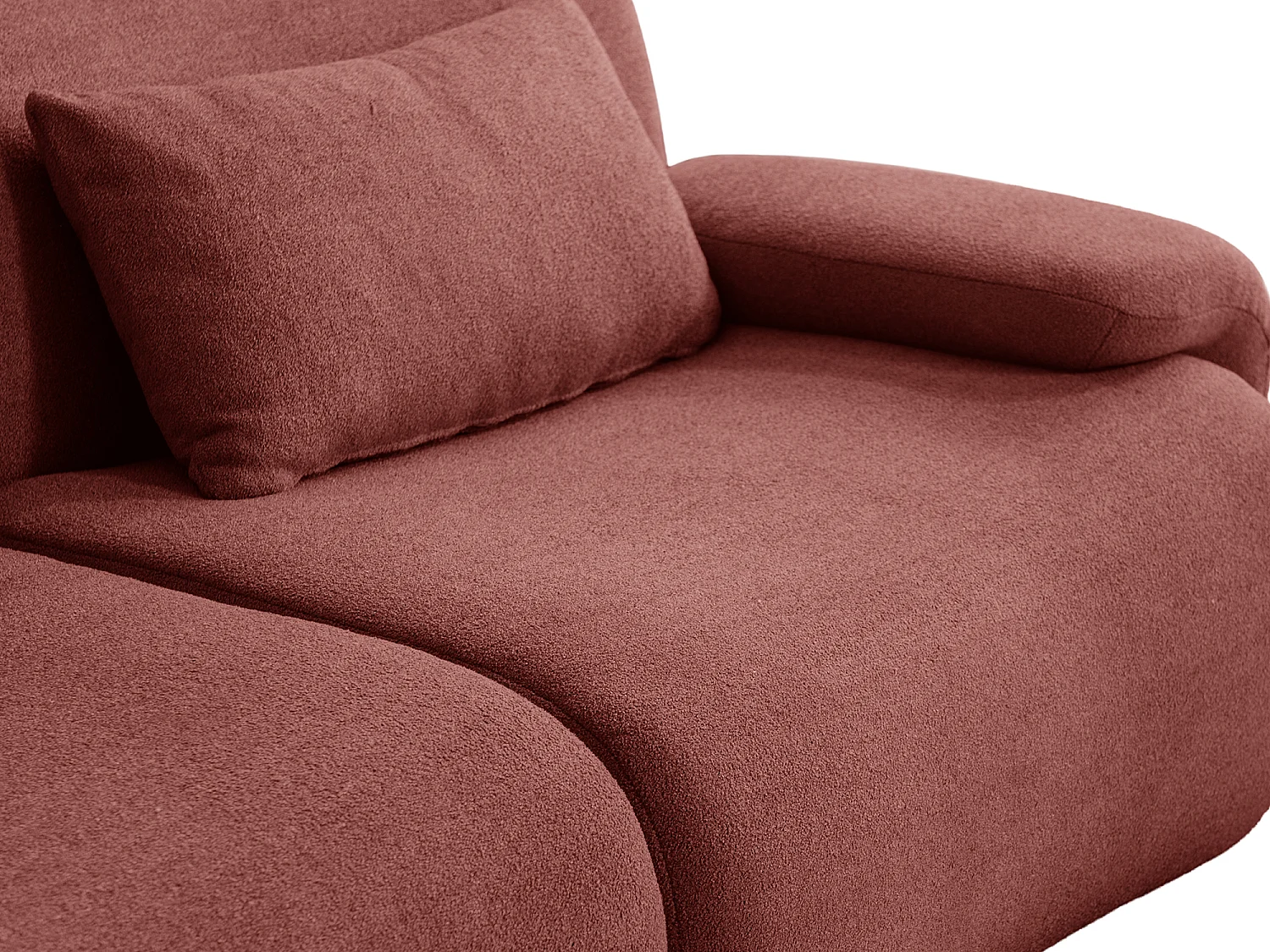 Canapé d'angle modulaire MILYSOFA SOFATIME 4 places Tissu fine bouclette Rouge terracotta