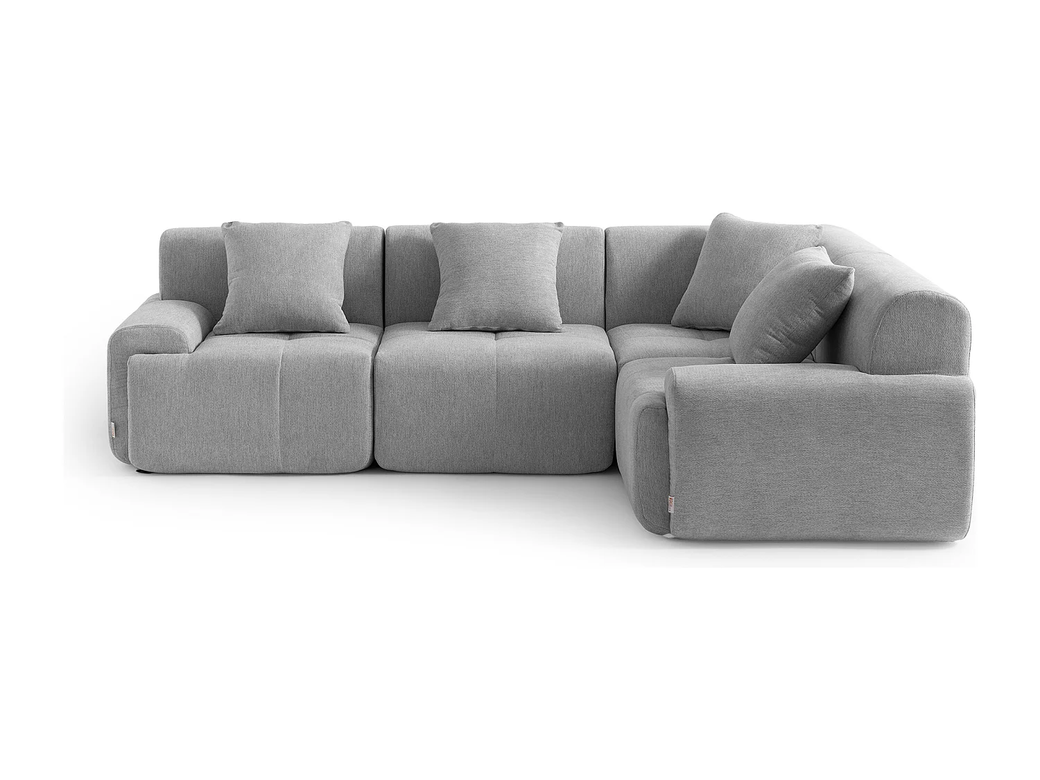 Canapé d'angle modulaire MILYSOFA SOFAMOUS 4 places Tissu chenille Gris minéral
