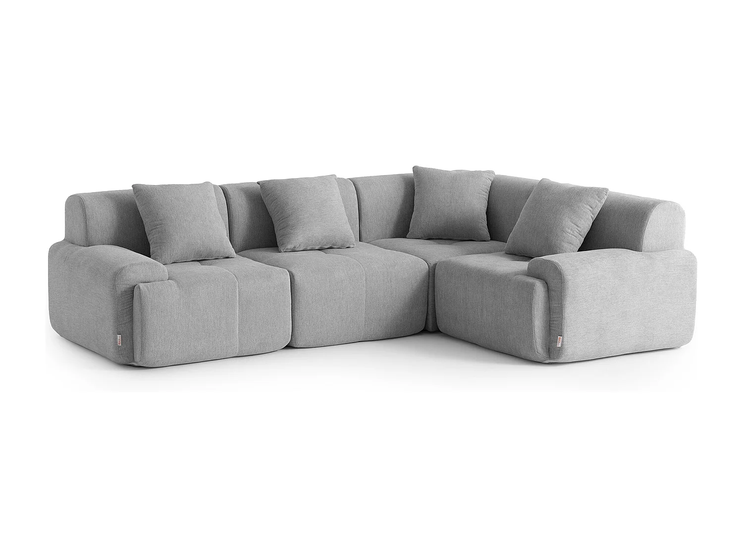 Canapé d'angle modulaire MILYSOFA SOFAMOUS 4 places Tissu chenille Gris minéral