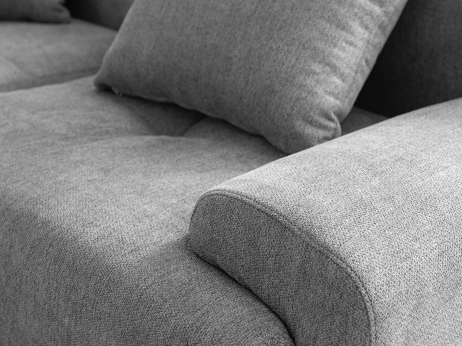 Canapé d'angle modulaire MILYSOFA SOFAMOUS 4 places Tissu chenille Gris minéral