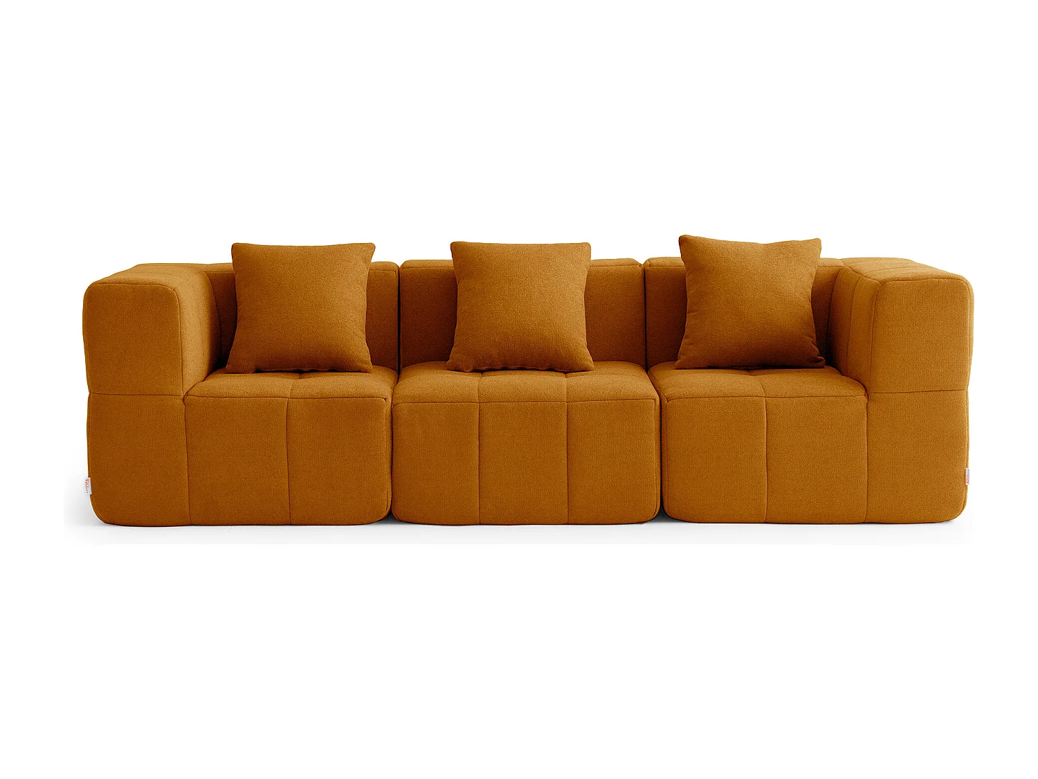 Canapé droit modulaire MILYSOFA SOFABULOUS 3 places Tissu fine bouclette Brun cannelle