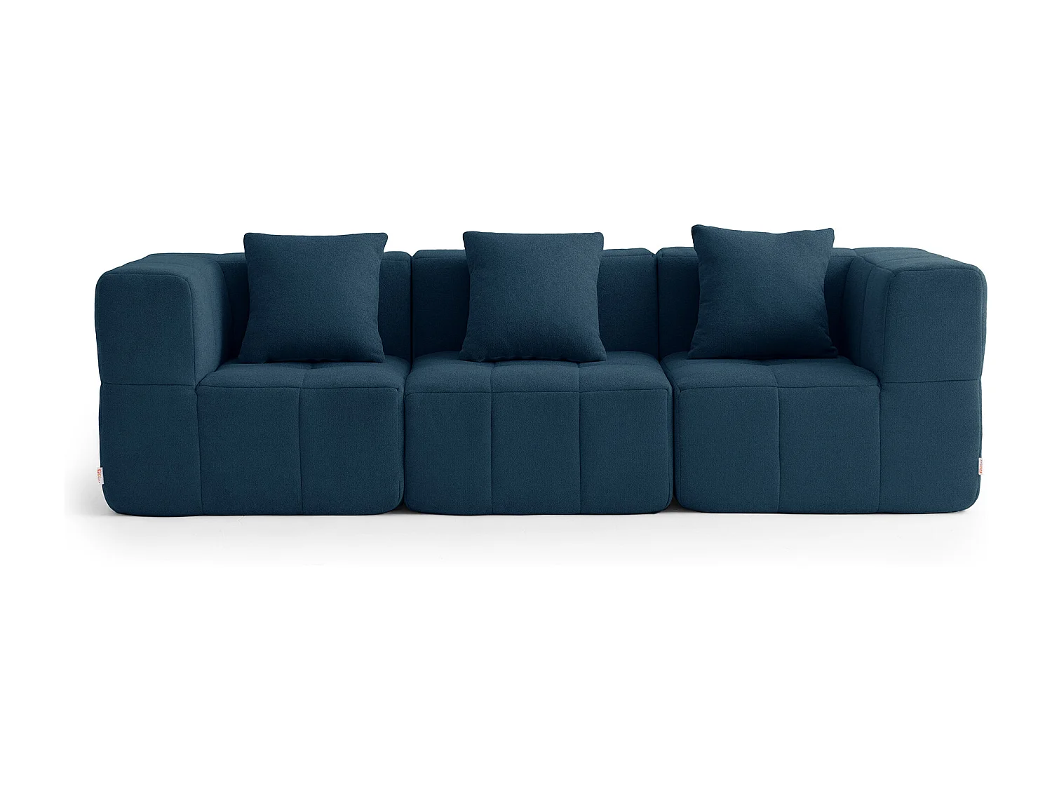 Canapé droit modulaire MILYSOFA SOFABULOUS 3 places Tissu fine bouclette Bleu profond