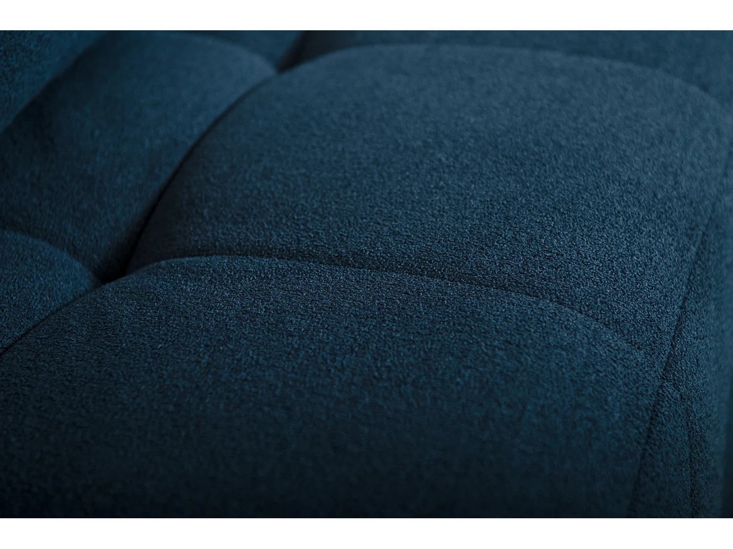 Divano lineare modulare MILYSOFA SOFABULOUS 3 posti in tessuto bouclé fine blu profondo