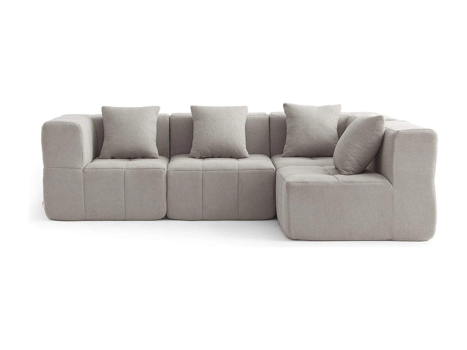 Canapé d'angle modulaire MILYSOFA SOFABULOUS 4 places Tissu fine bouclette Beige pierre