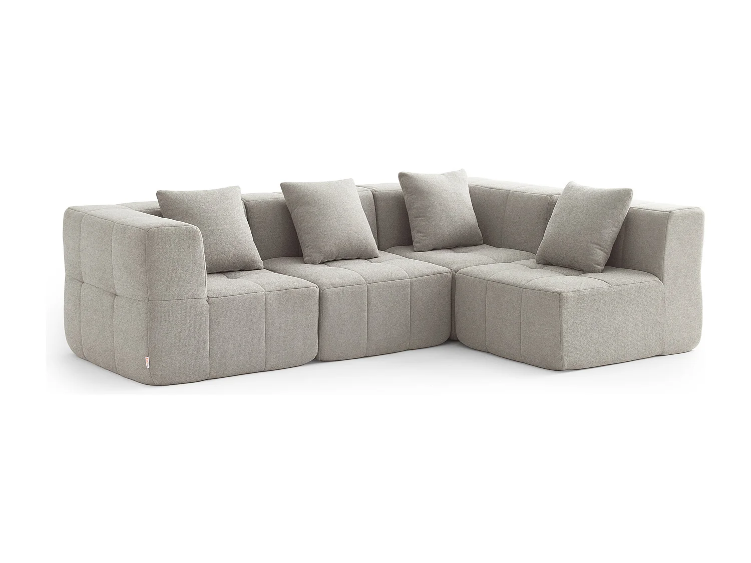 Canapé d'angle modulaire MILYSOFA SOFABULOUS 4 places Tissu fine bouclette Beige pierre