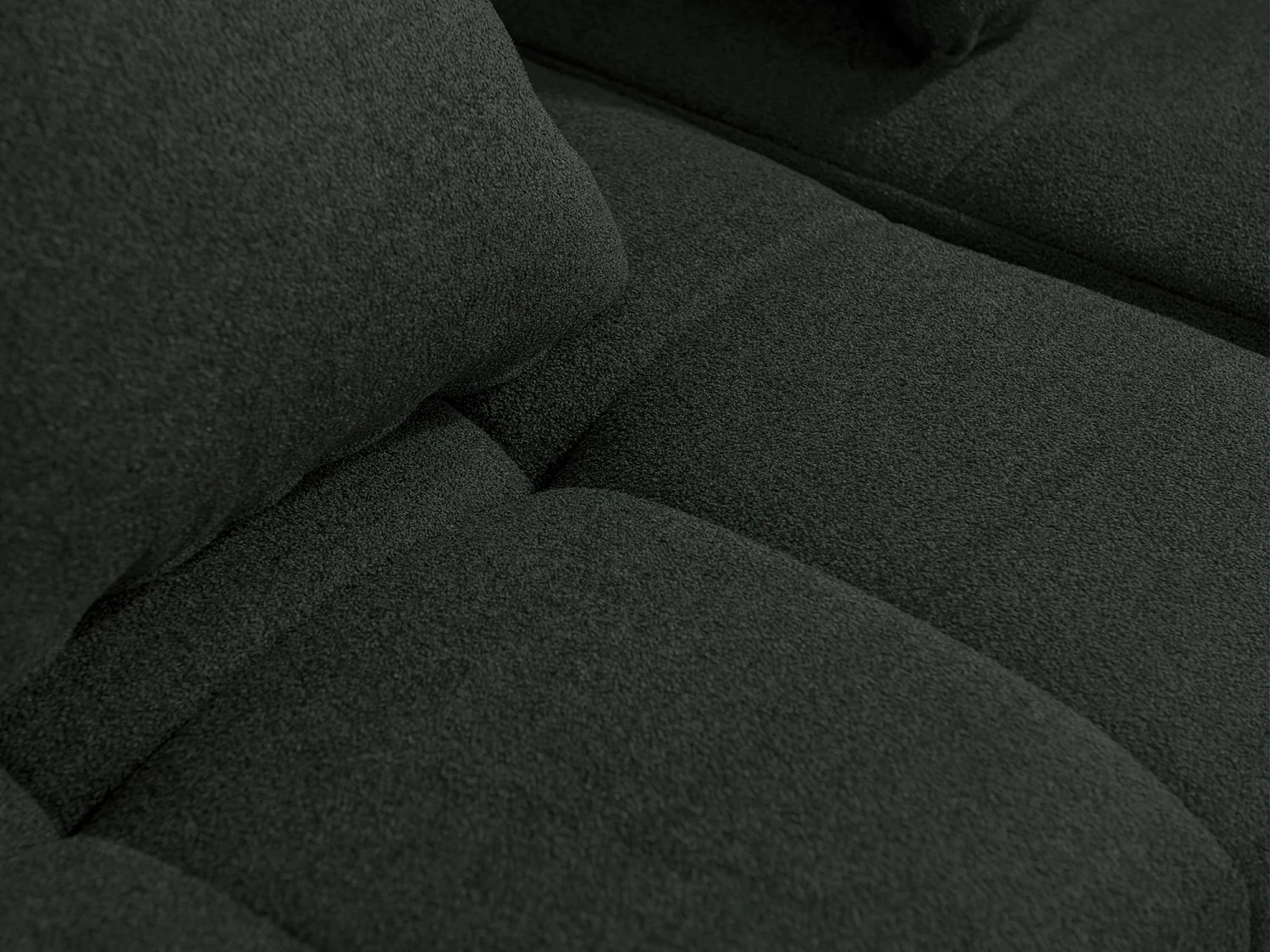 Canapé droit modulaire MILYSOFA SOFABULOUS 3 places Tissu fine bouclette Vert foret