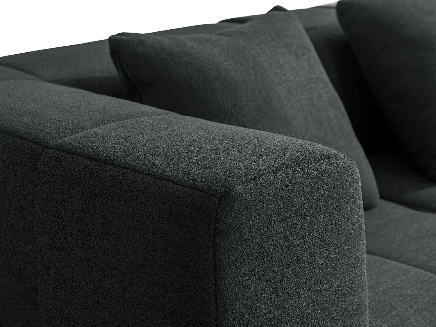 Canapé droit modulaire MILYSOFA SOFABULOUS 3 places Tissu fine bouclette Vert foret