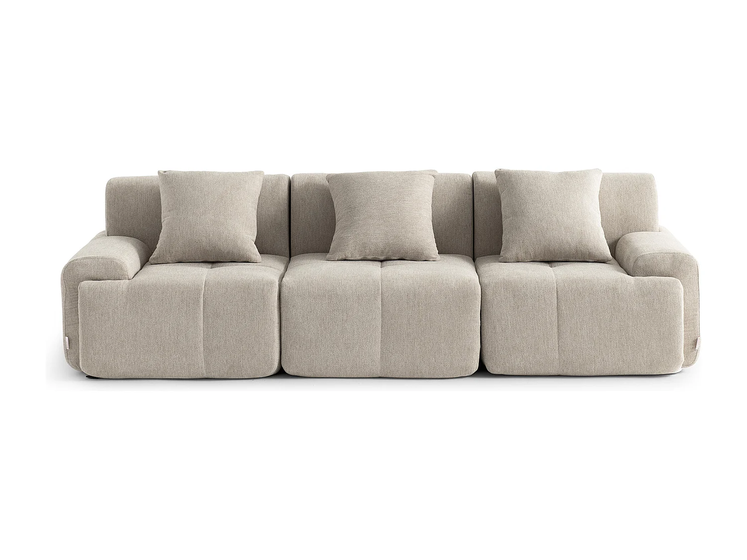 Canapé droit modulaire MILYSOFA SOFAMOUS 3 places Tissu chenille Beige sable