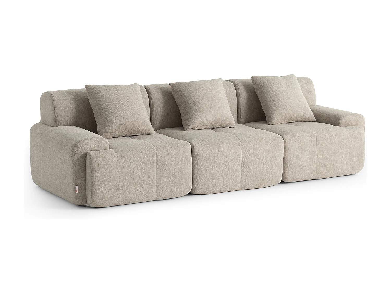 Canapé droit modulaire MILYSOFA SOFAMOUS 3 places Tissu chenille Beige sable