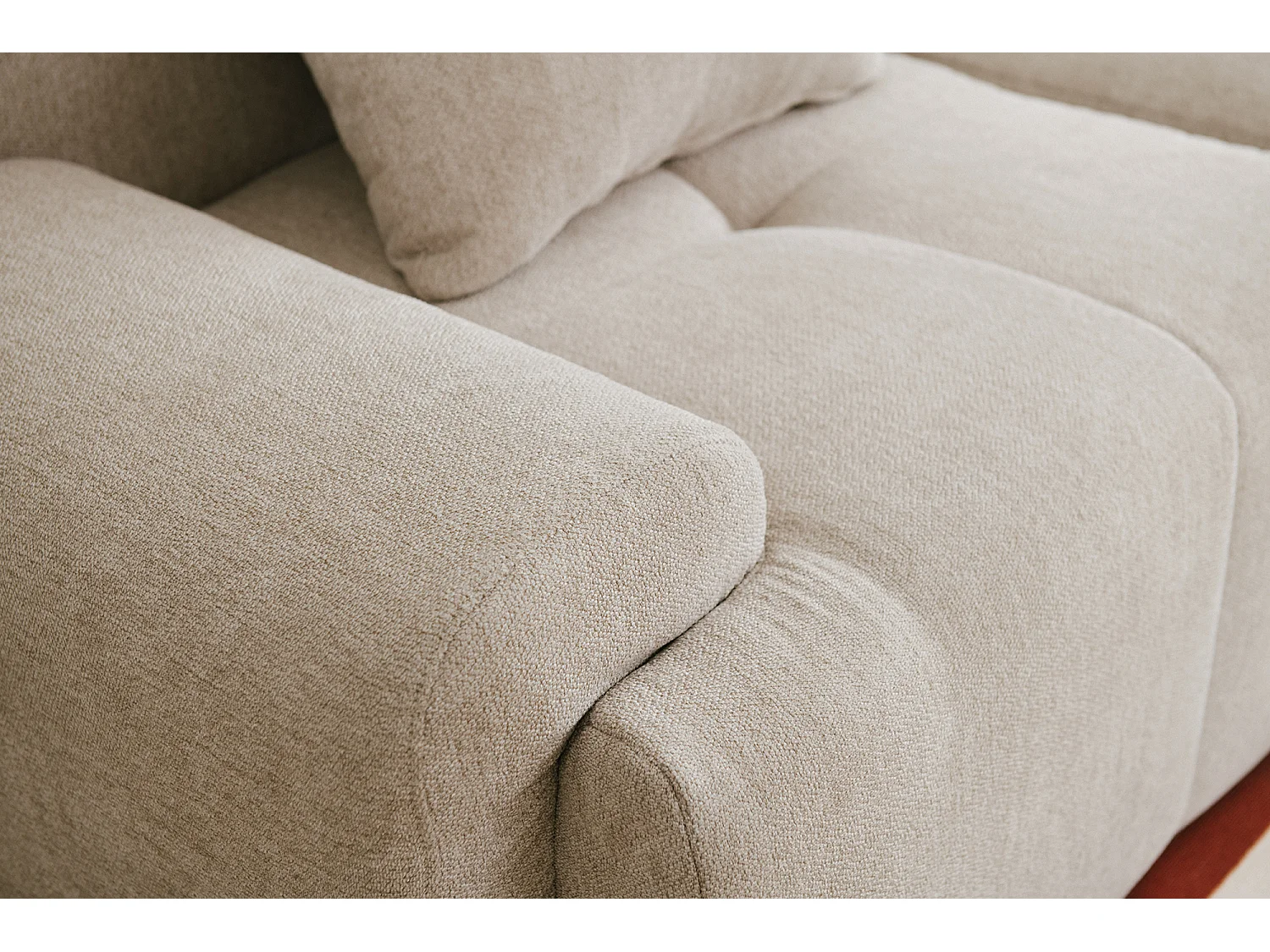 Canapé droit modulaire MILYSOFA SOFAMOUS 3 places Tissu chenille Beige sable