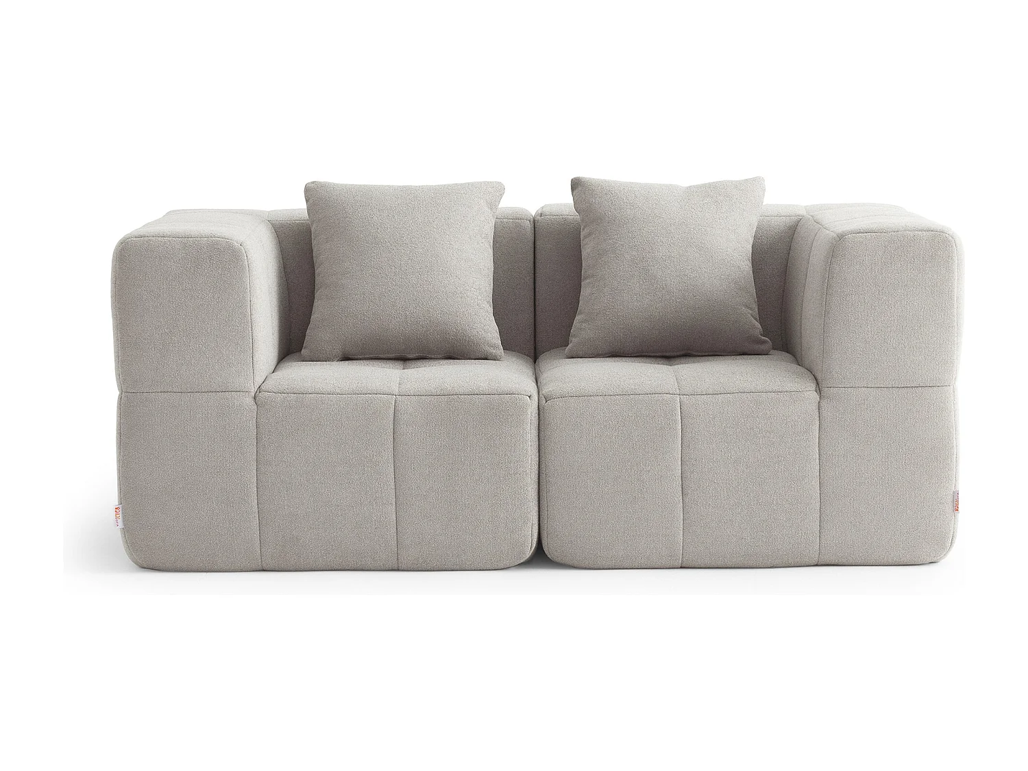 Canapé droit modulaire MILYSOFA SOFABULOUS 2 places Tissu fine bouclette Beige pierre