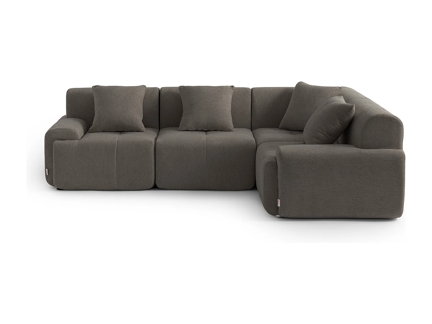 Canapé d'angle modulaire MILYSOFA SOFAMOUS 4 places Tissu chenille Brun cendré