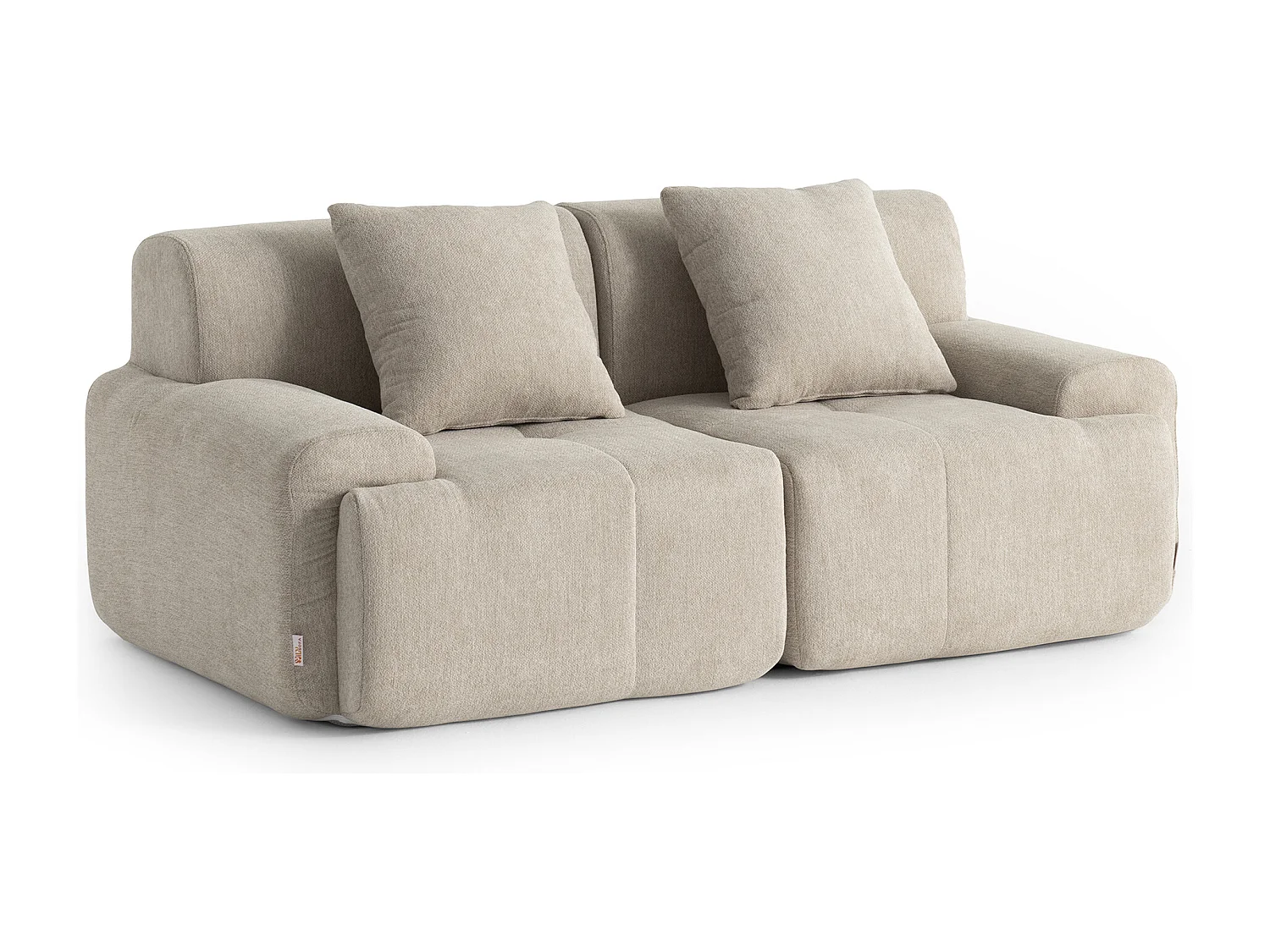 Canapé droit modulaire MILYSOFA SOFAMOUS 2 places Tissu chenille Beige sable