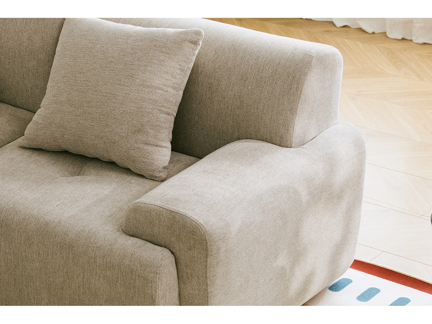 Canapé droit modulaire MILYSOFA SOFAMOUS 2 places Tissu chenille Beige sable