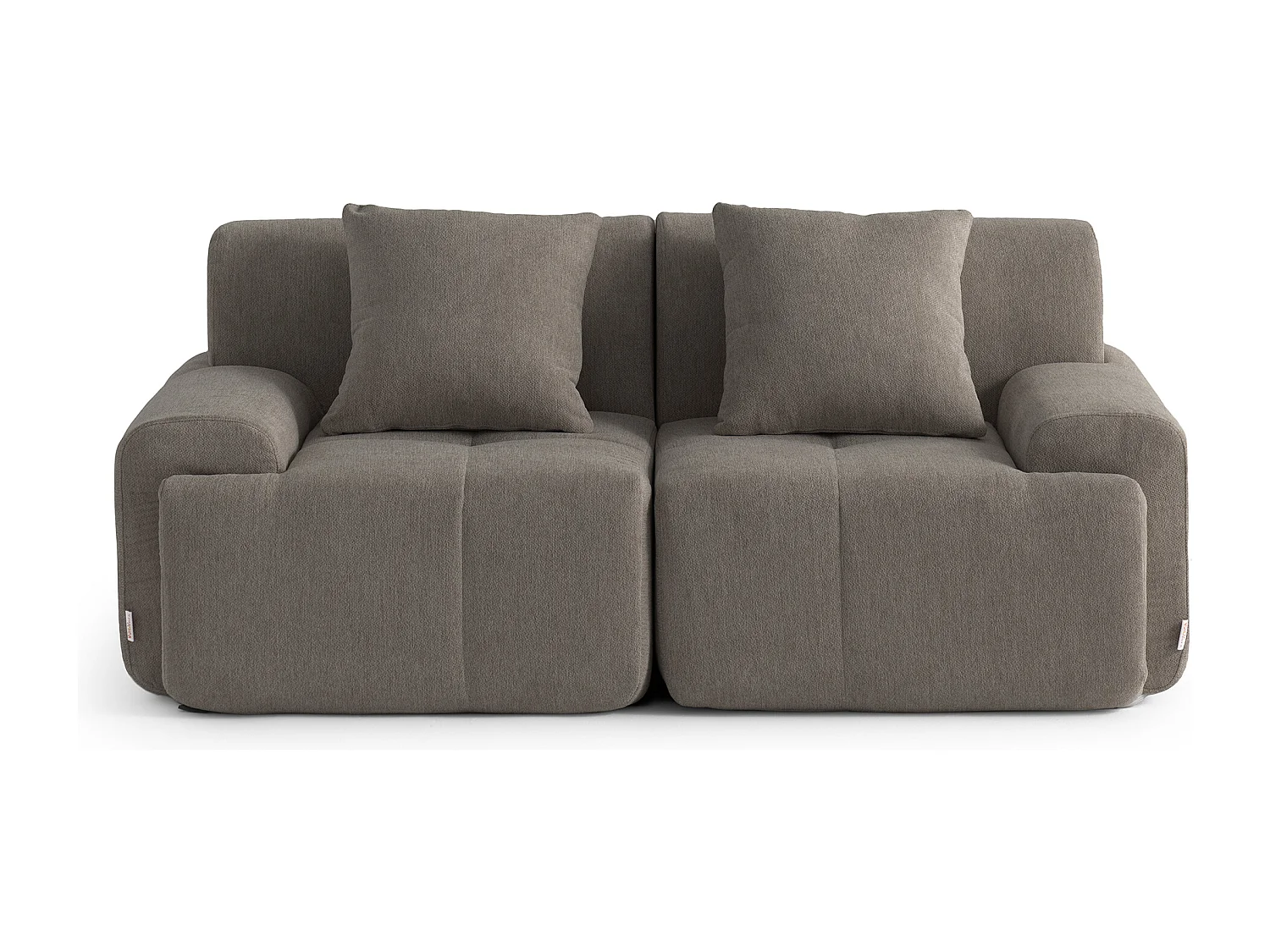 Canapé droit modulaire MILYSOFA SOFAMOUS 2 places Tissu chenille Brun cendré