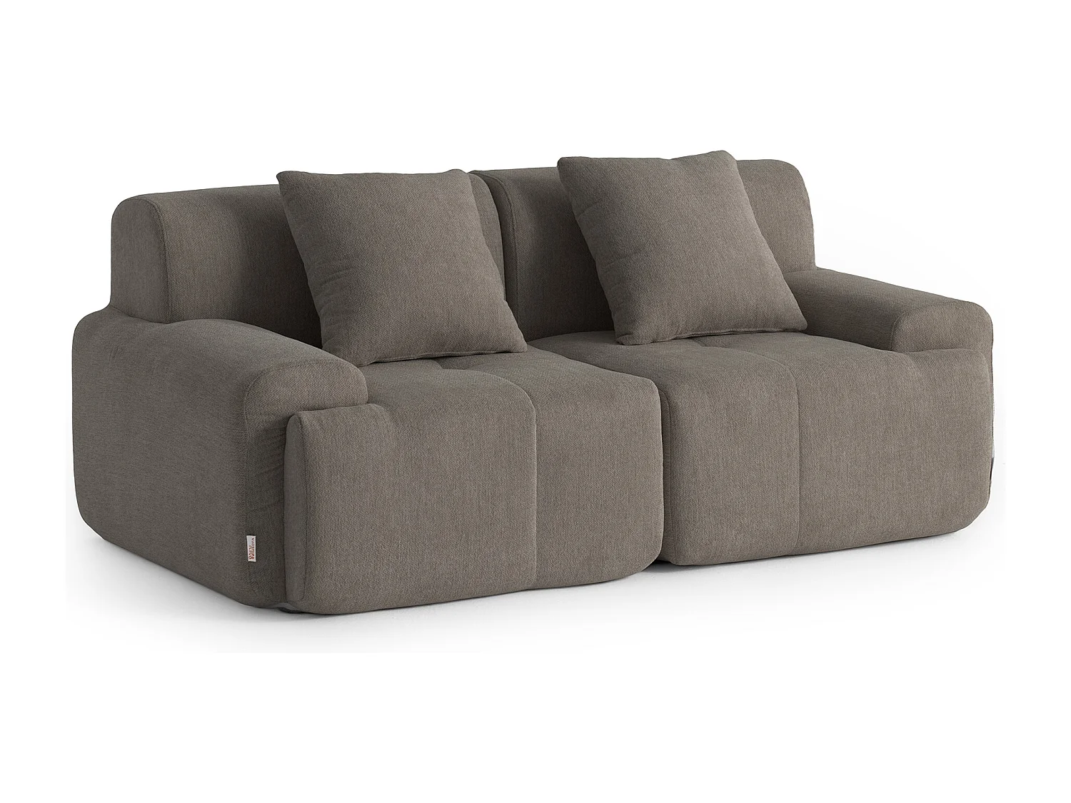 Canapé droit modulaire MILYSOFA SOFAMOUS 2 places Tissu chenille Brun cendré