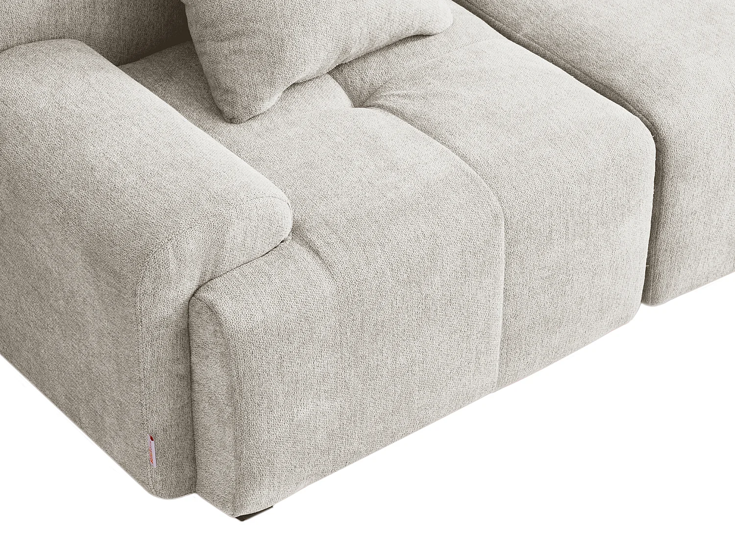 Divano angolare modulare MILYSOFA SOFAMOUS 5 posti con chaise longue in tessuto chenille bianco avorio