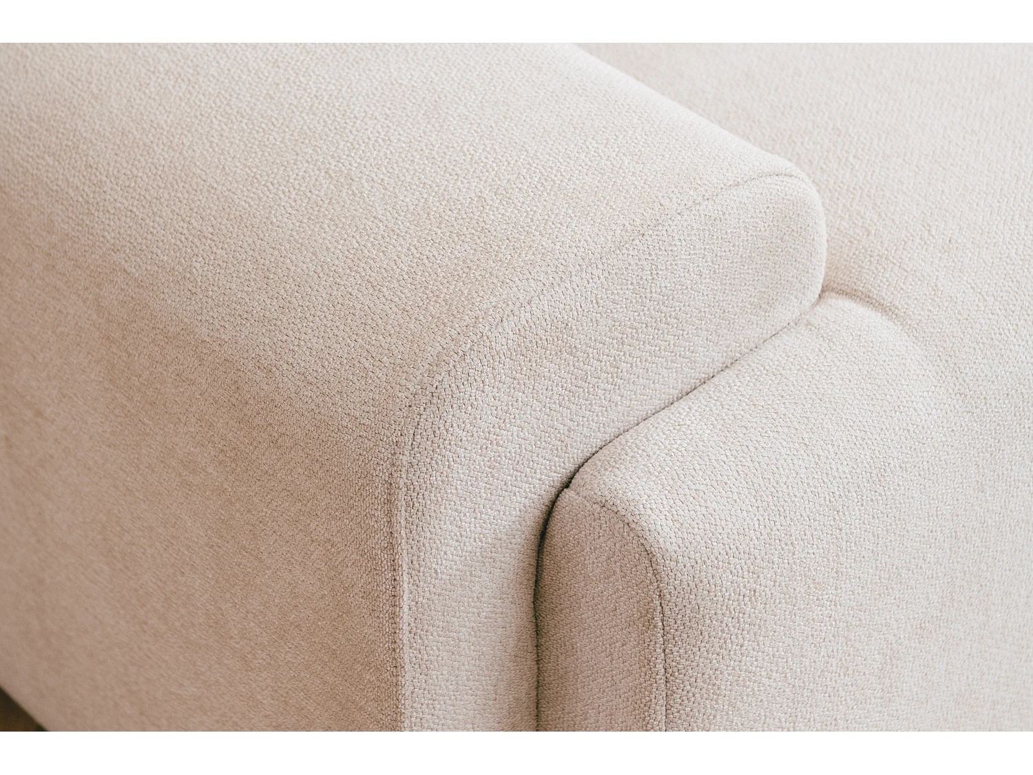 Divano angolare modulare MILYSOFA SOFAMOUS 5 posti con chaise longue in tessuto chenille bianco avorio